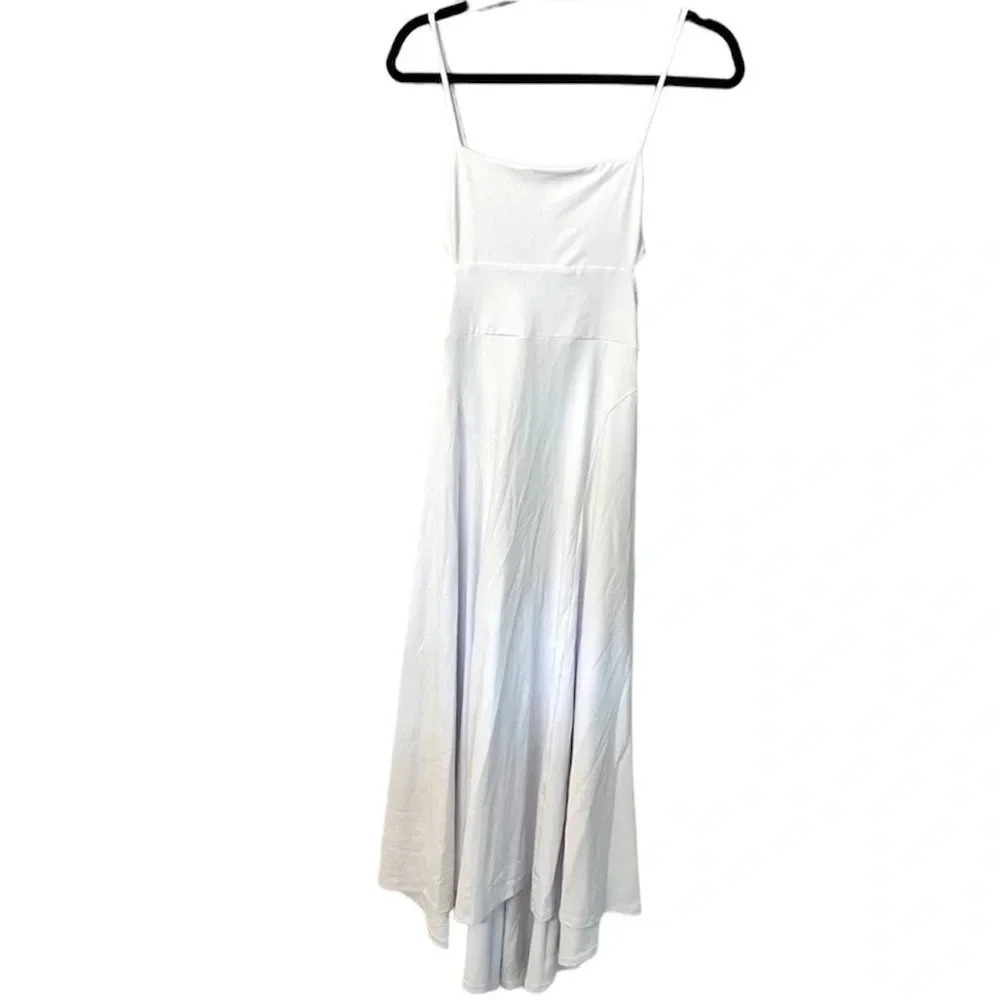 NWT Susana Monaco Spaghetti Strap Cut Out Back Hi Low Maxi Dress in Sugar Sz XS
